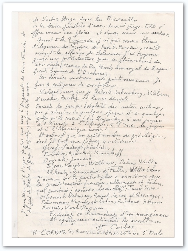 Hippolyte Corbes à J-M Sueur-26 mai 1989-verso