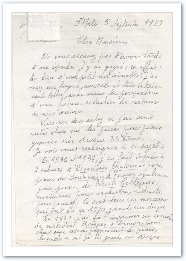 Hippolyte Corbes à J-M Sueur 05/09/1989 page 1