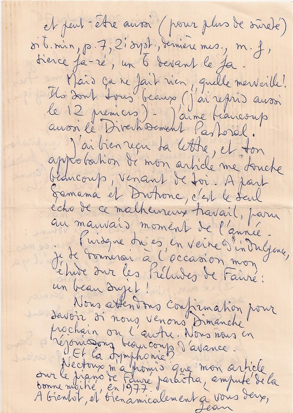 Lettre à Yvon Bourrel-1976-Préludes