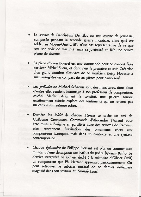 concert 2006 texte de Ludovic Florin