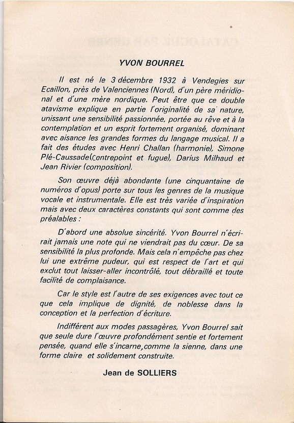 Yvon Bourrel présenté par Jean de Solliers 1981