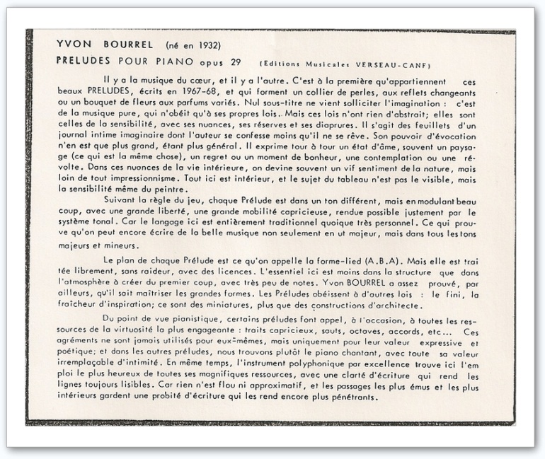 Yvon Bourrel-Préludes-Texte de Jean de Solliers 1977
