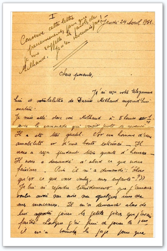 Yvon Bourrel rencontre Darius Milhaud-page 1